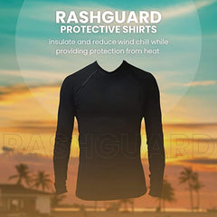 Mens Tight Fit Long Sleeve Rashguard – Quick Drying UPF 50+ Sun Protection/Block