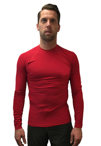 Mens Tight Fit Long Sleeve Rashguard – Quick Drying UPF 50+ Sun Protection/Block