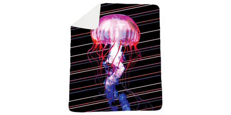 Sherpa Blanket- Neon Jellyfish